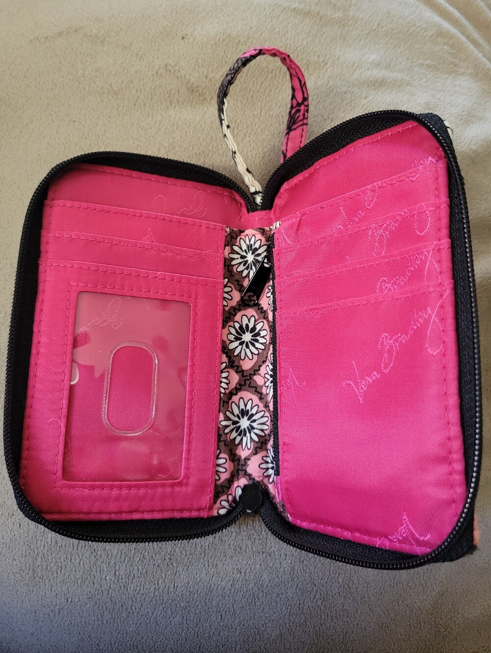 Vera Bradley Pink Floral Quilted Wristlet with Detachable Strap - Picture 3 of 3